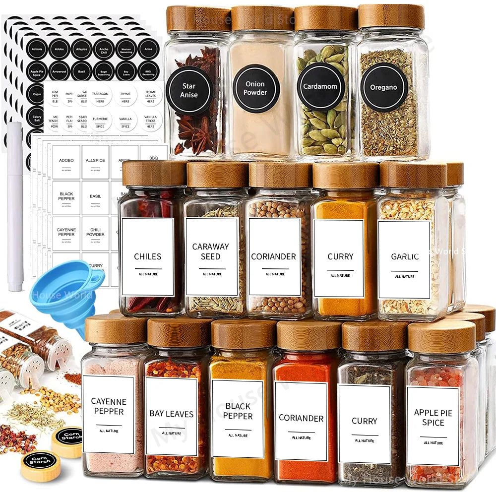 13-Piece Glass Spice Jar Set