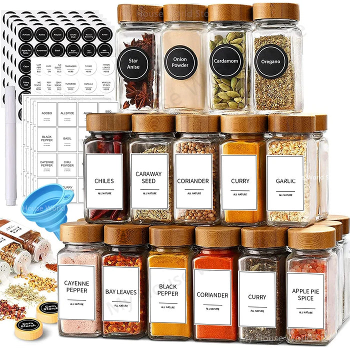 13-Piece Glass Spice Jar Set