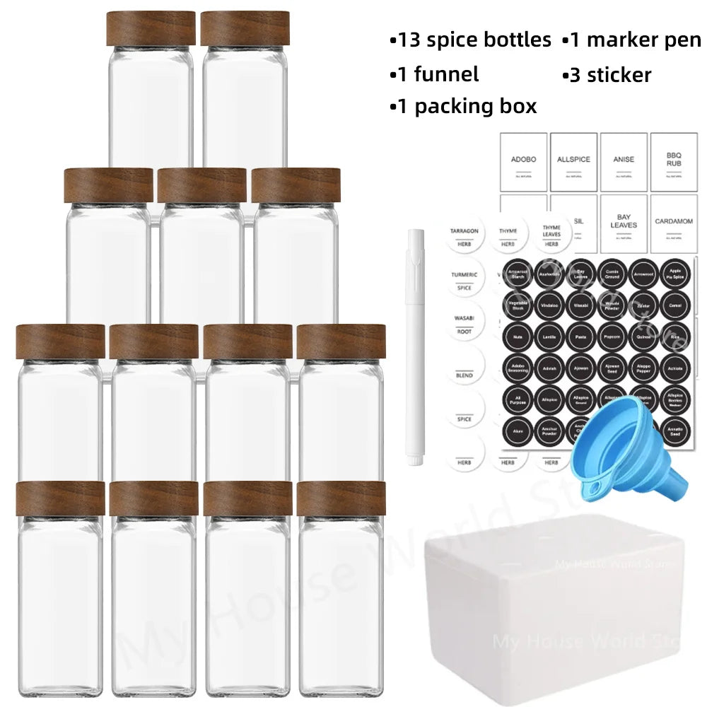 13-Piece Glass Spice Jar Set