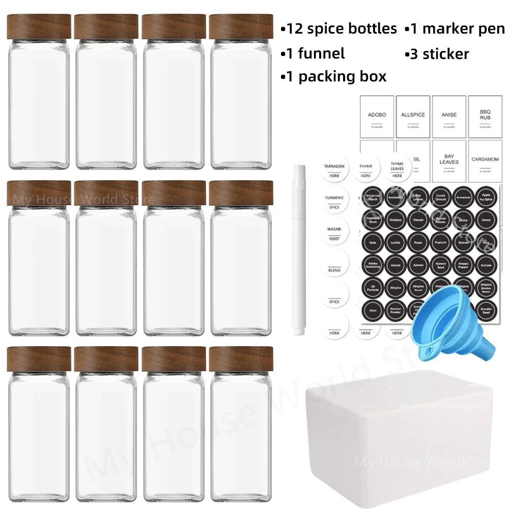13-Piece Glass Spice Jar Set